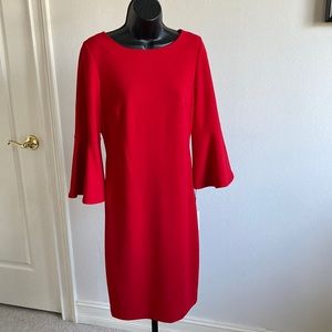 🚨NWT🚨 Calvin Klein Red Bell Sleeve Dress